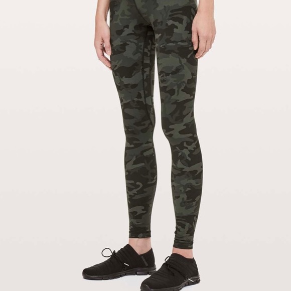 🍋LULULEMON🍋 Incognito Camo Multi Gator Green Align 28” Size 2 - Picture 4 of 10